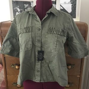 NWT Cropped J Crew Army Khaki Jacket